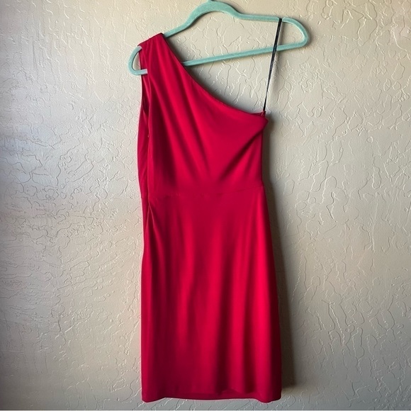 Calvin Klein‎ Red One Shoulder Cocktail Dress - Picture 3 of 8